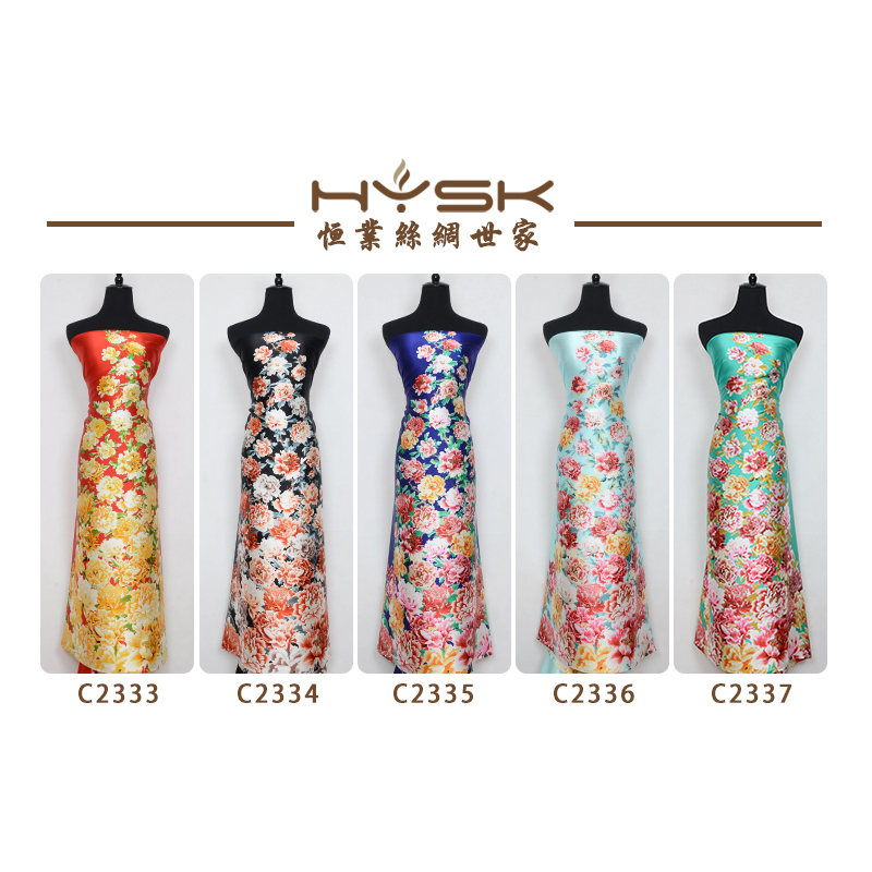 Hysilk 100% чистый шелк тутового шелкопряда ручной печати атласная ткань C2333