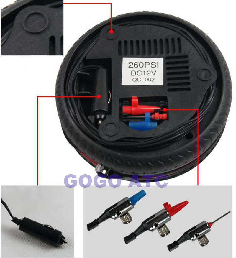 DC12V 260PSI мини портативный автомобильный компрессор Авто Надувные насосы электрические шины надувные шары резиновая лодка велосипед