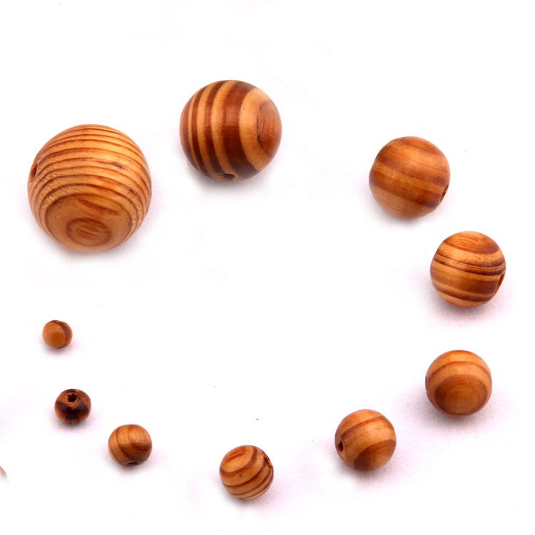 Wholesale Cheap DIY Accessories Wooden Beads Round Pine Wooden Bead Unfinished