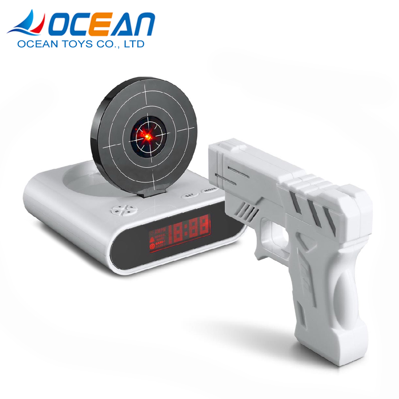 Новый дизайн lazy wake up clock gun shooting target sunrise будильник на продажу