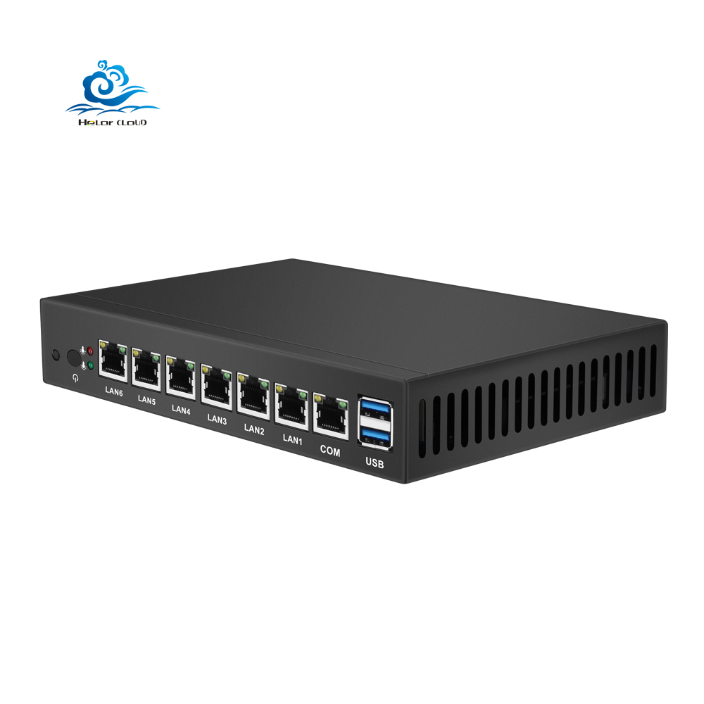 Безвентиляторный мини ПК Intel Celeron 1007U 1037U процессоры 6 * LAN порты Intel NIC RJ-45 Consel брандмауэр роутер Запуск Pfsense RouterOS