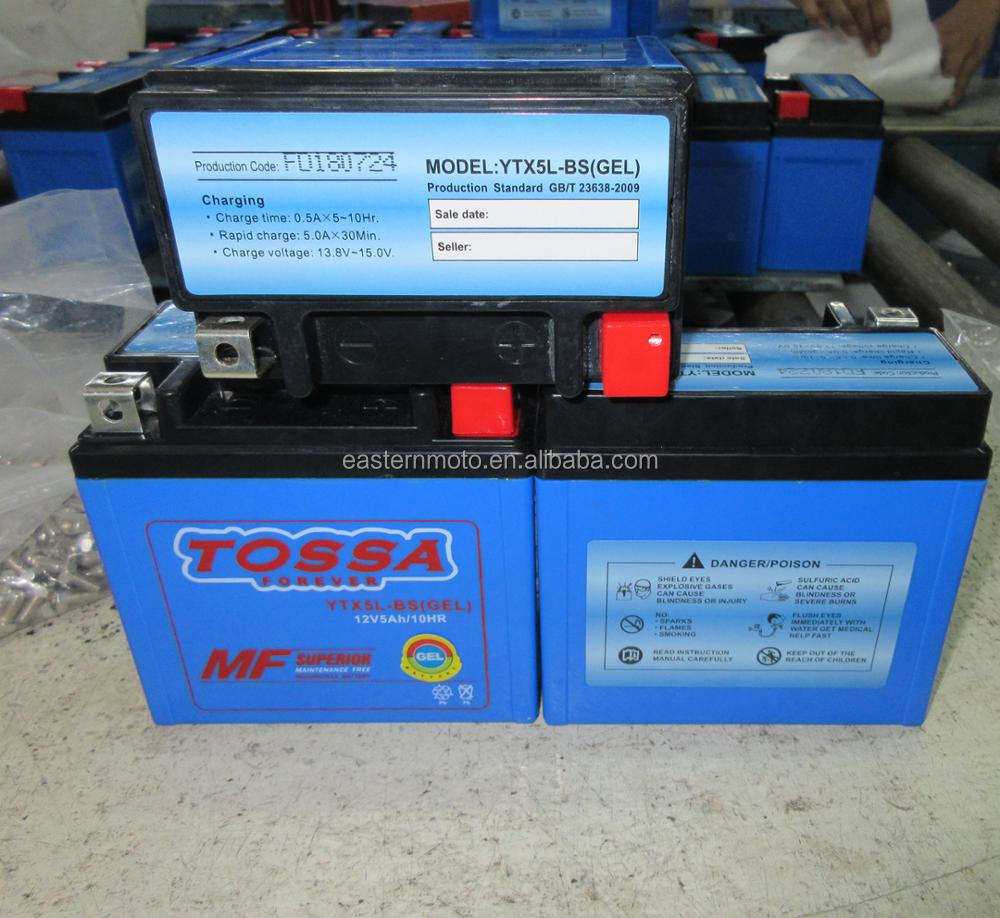 YTX5L-BS/12V-5Ah мотоцикл гель батареи