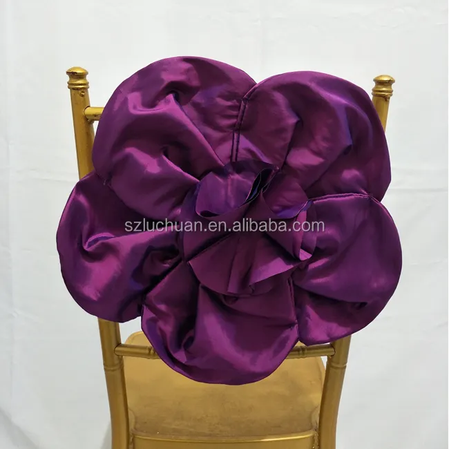 Wedding Purple Flower Tied Party Unique Chair Cover