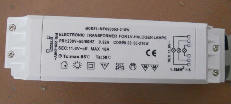 Электронный трансформатор 210 Вт для галогенных ламп LV; Вход AC220V