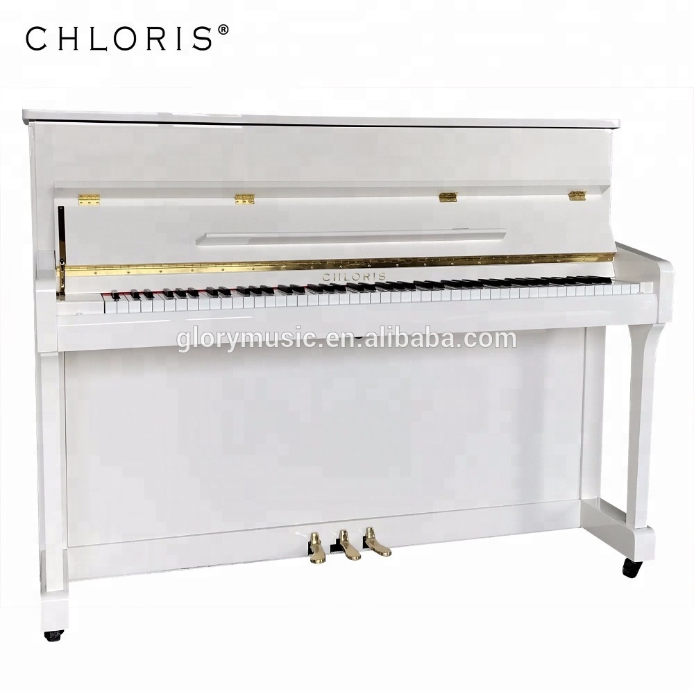 Белый вертикальный рояль Chloris Pearl 110 обзор модели клавиатуры