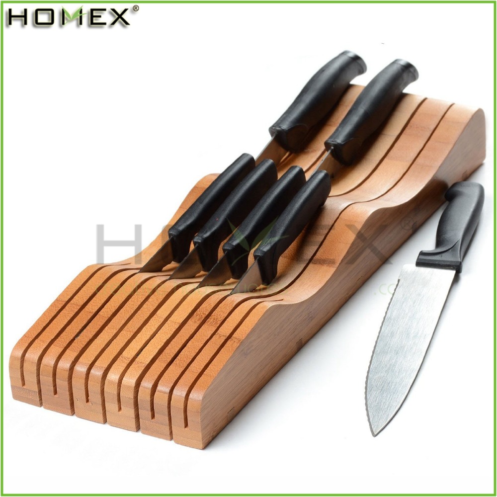 11 Слот Bamboo нож блок/нож держатель для хранения Организатор/Homex_FSC/BSCI Завод