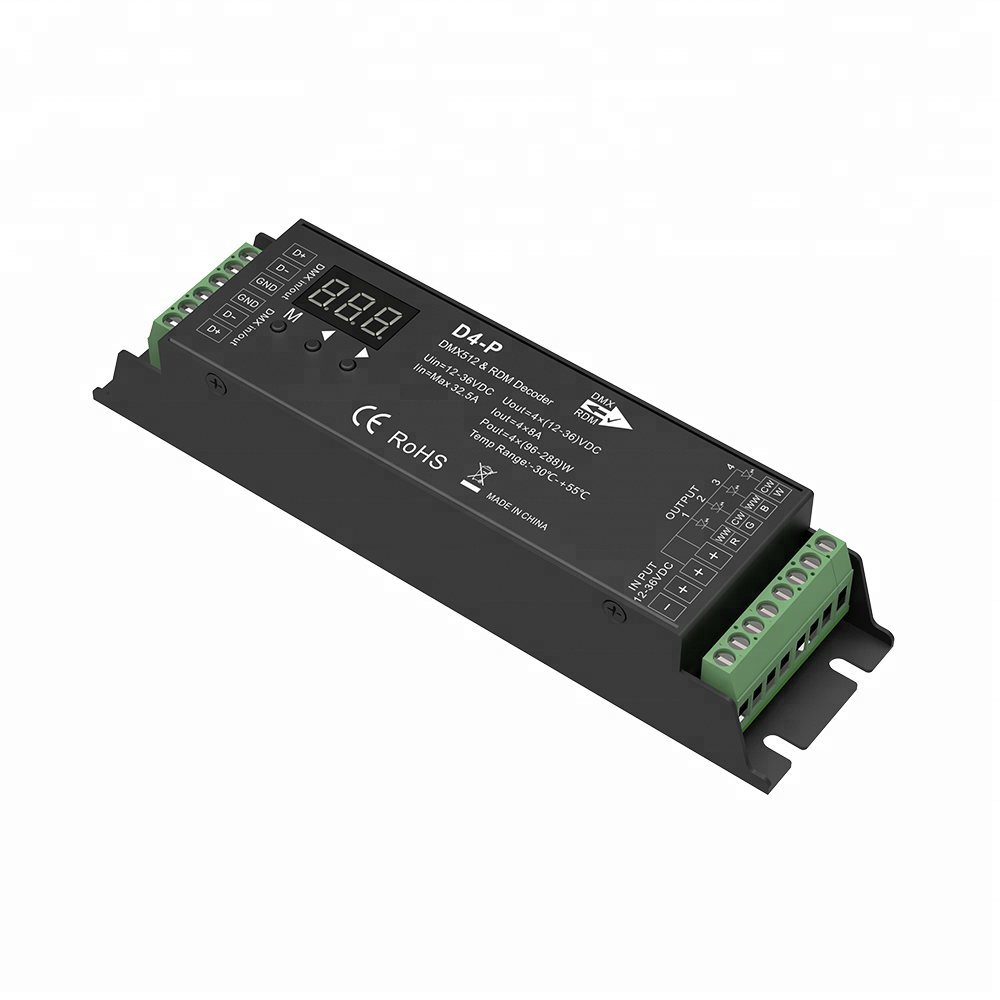 Skydance D4-P DMX LED контроллер 4 канала DMX512 декодер dmx сплиттер разъем