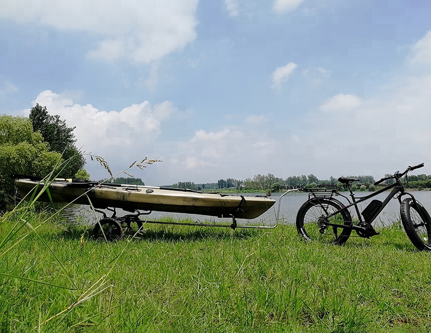 2018 New Design Aluminum Frame Stainless Fasteners Kayak Cart Bike Trailer for Kayak/Small Boat