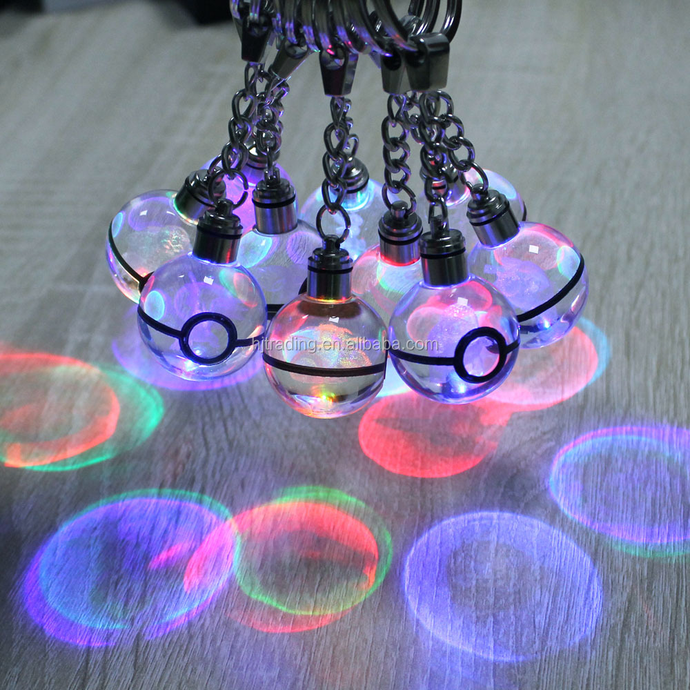 2020 элегантный брелок различные формы граненый кристалл led pokemon go ball Eevee брелок