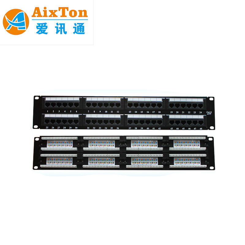 2U 48 портов патч-панели CAT6 RJ45 utp патч PACEL