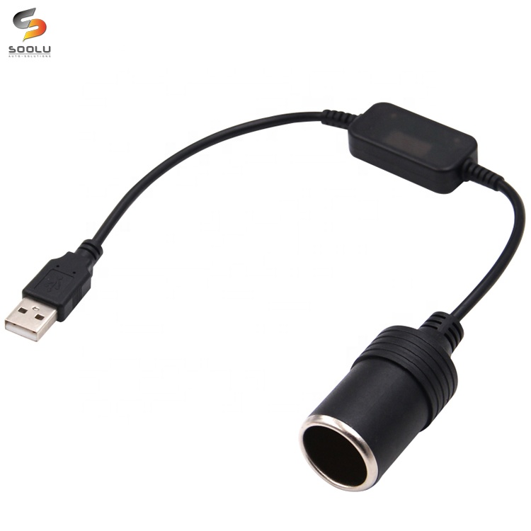 Конвертер адаптер проводной контроллер USB порт 12V автомобильного прикуривателя Женский шнур питания