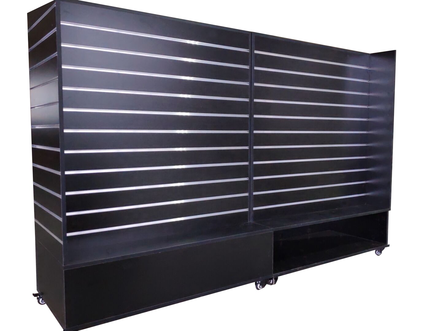 Modern MDF slatwall display shelf