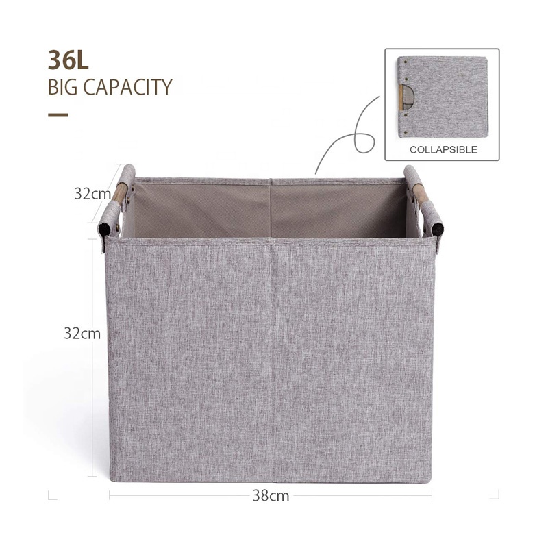 Collapsible Storage Basket Organizer Bins Handles Box Accessories Laundry Cube for Home