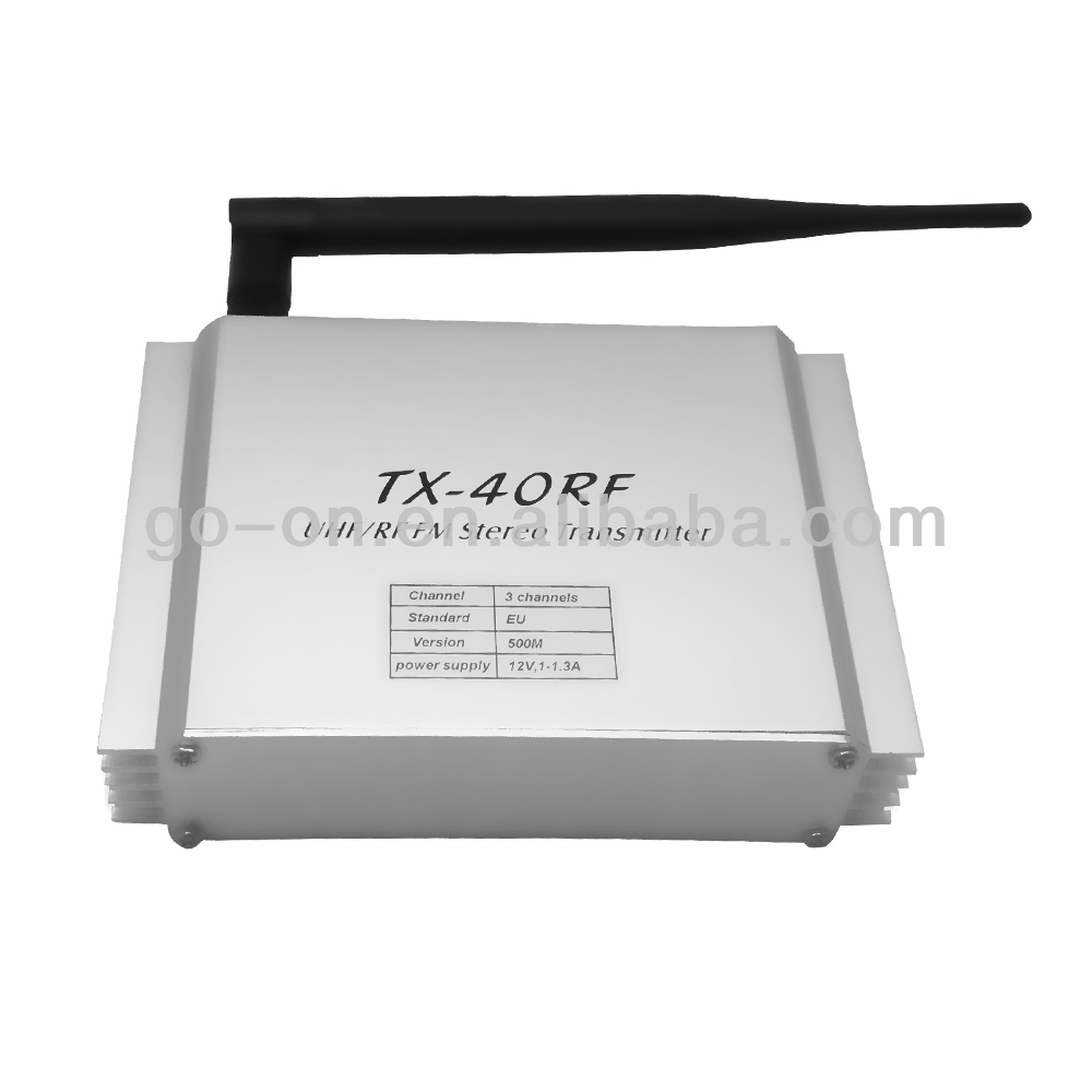 TX-40RF UHF/RF FM 3 channels silent disco transmitter