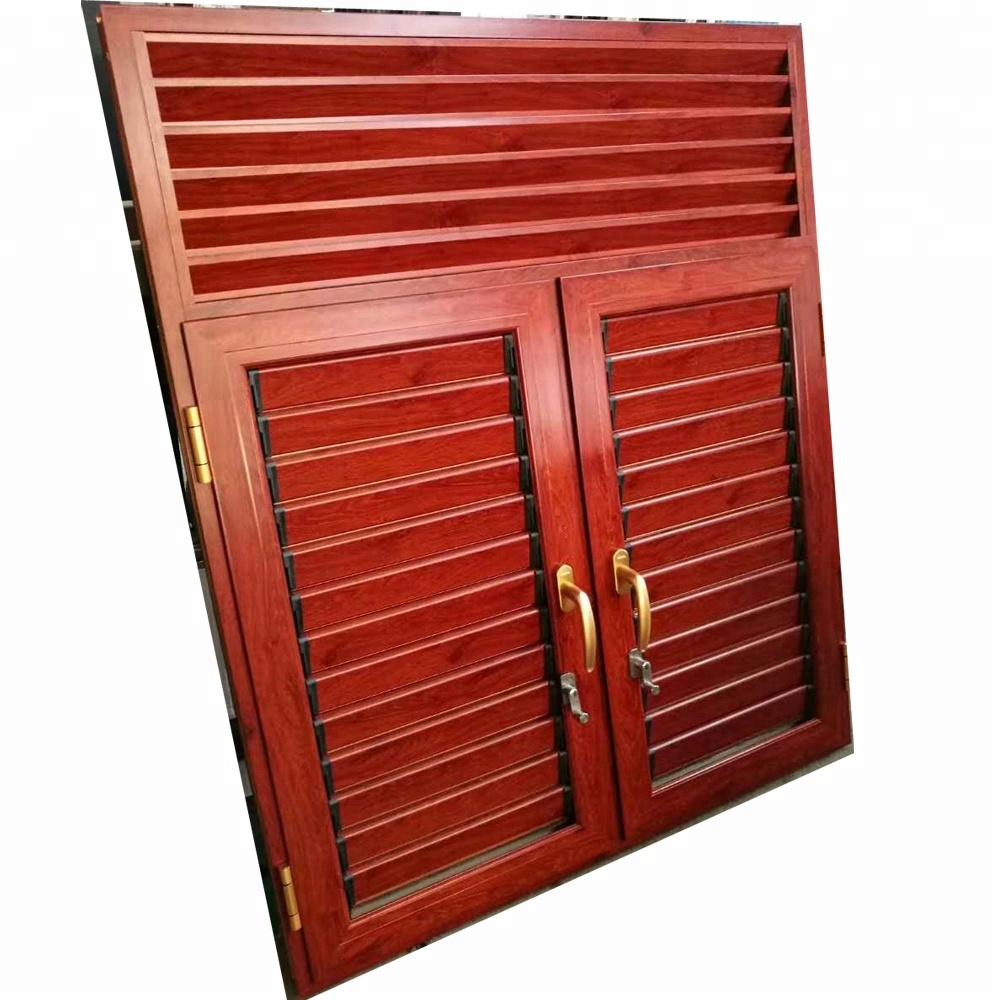 Aluminium opening window by hand with aluminium shutter profiles