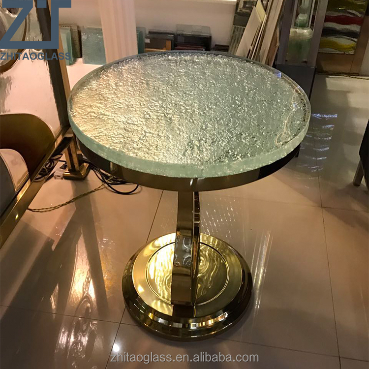 Portable Round Cast Glass Table Top