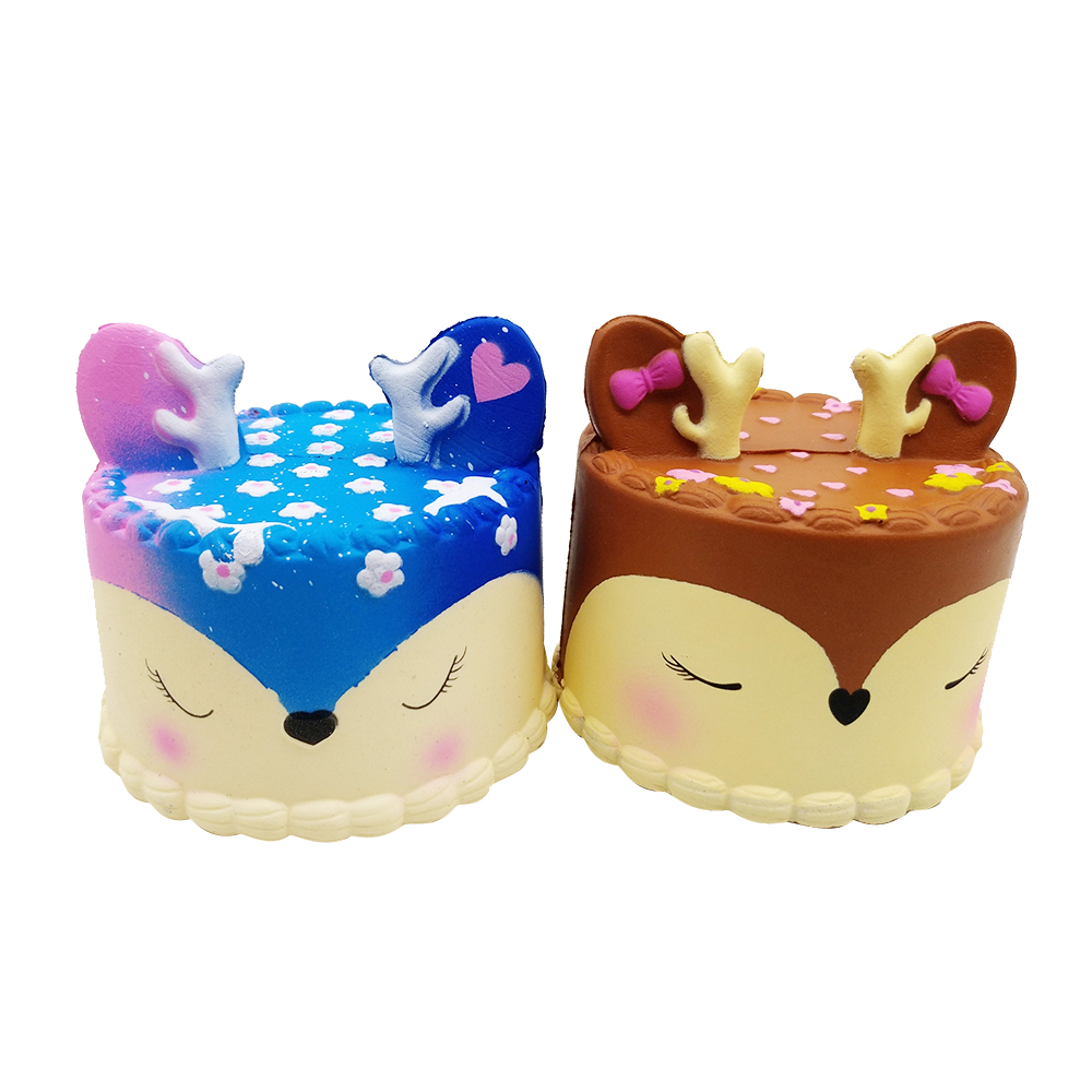 Новое поступление милый PU медленный рост олень торт squishy