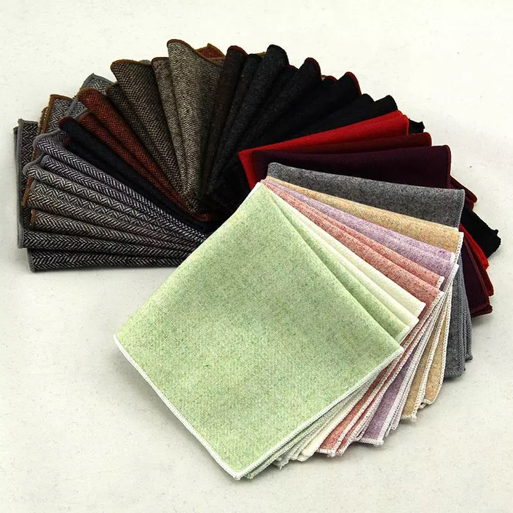 Mens Fashion Wool Pocket Square
