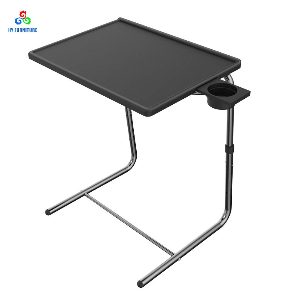 Adjustable TV Tray Table - TV Dinner Tray on Bed & Sofa Comfortable Folding Table with 5 Height & 3 Tilt Angle Adjustments