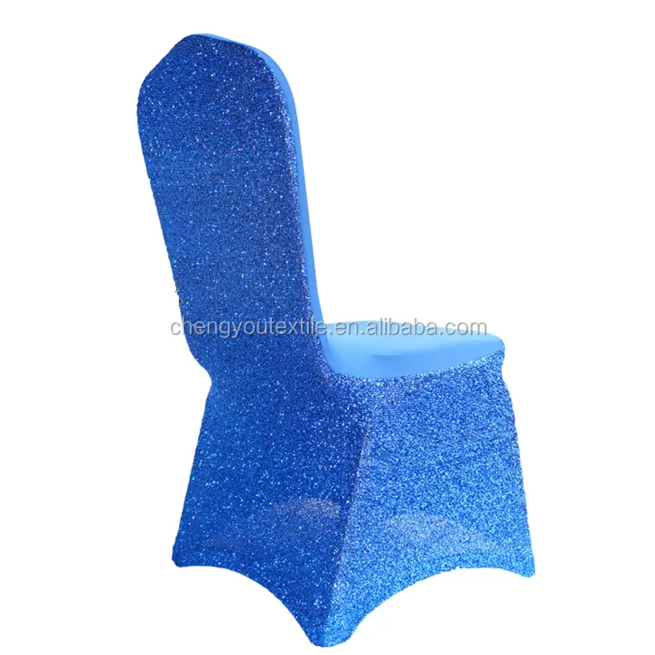 Glitter Spandex  Chair Cover, Aqua Blue, romantic cheap wholesale factory direct chair cover