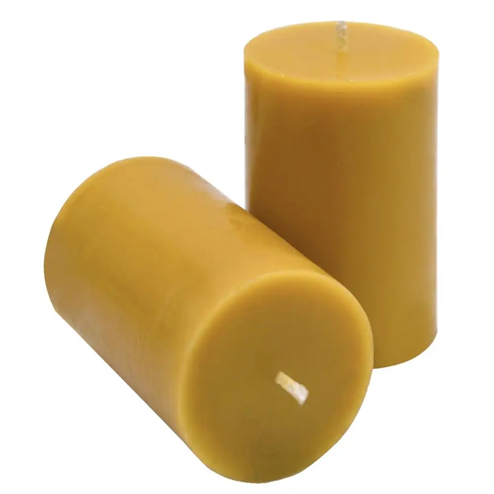 100% Pure Beeswax Pillar Candles Organic Hand Made Beeswax Candles