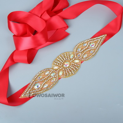Мода свадебный пояс Красочные Кристалл rhinestone жемчужина бисером свадебное платье створки аппликация