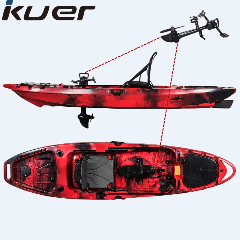 Kuer wholesale10ft foot pedal kayak with seat and fishing accessories