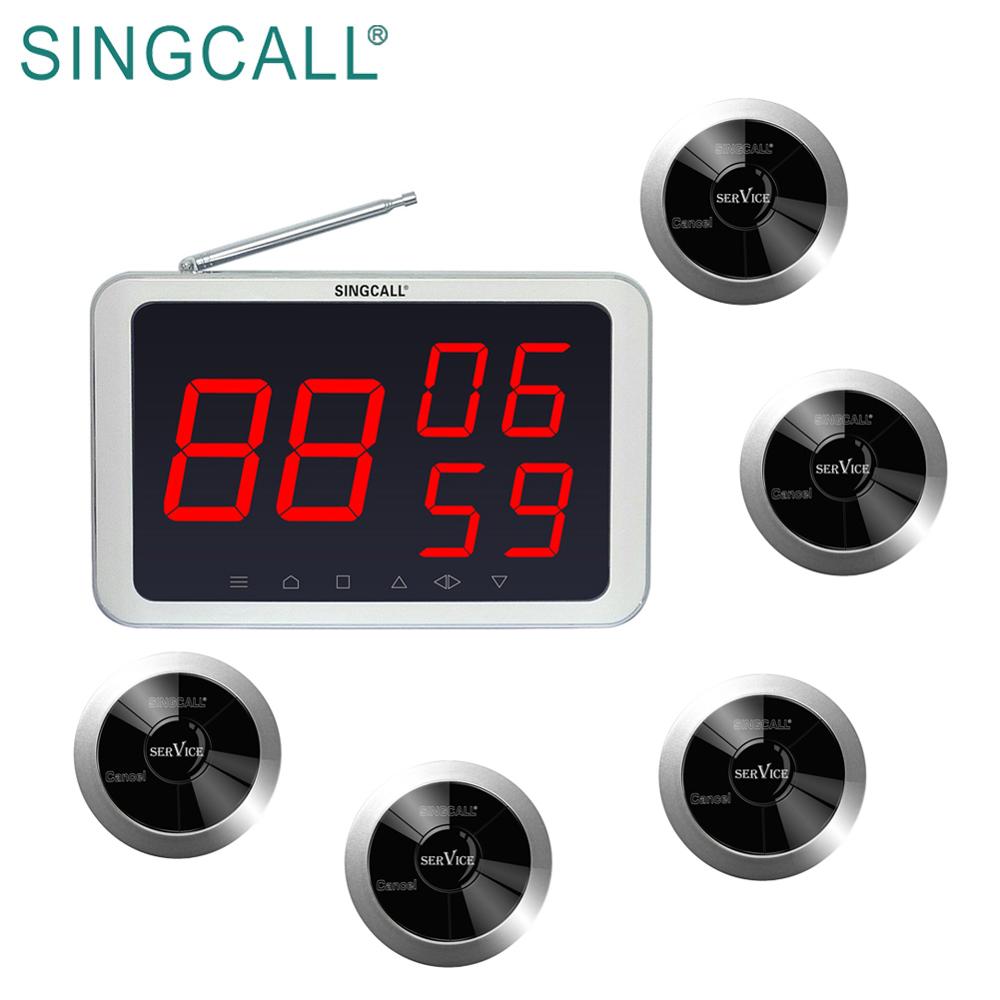 Singcall Ресторан абонент вызова официанта зуммер звонок системы