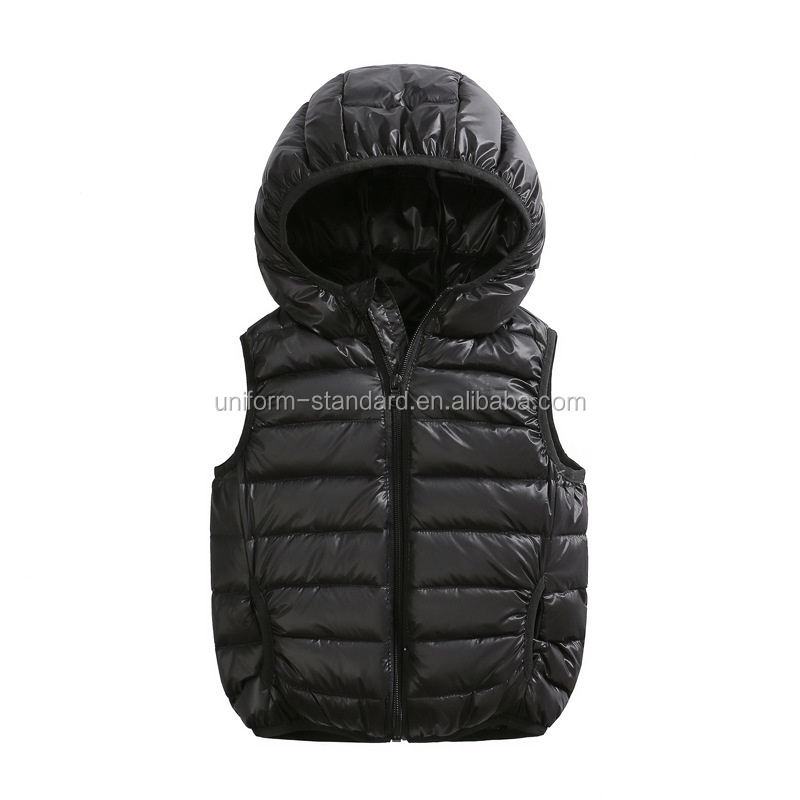 iGift OEM Winter Children Down Vest Sleeveless Fleece Vest For Kid With Hooded