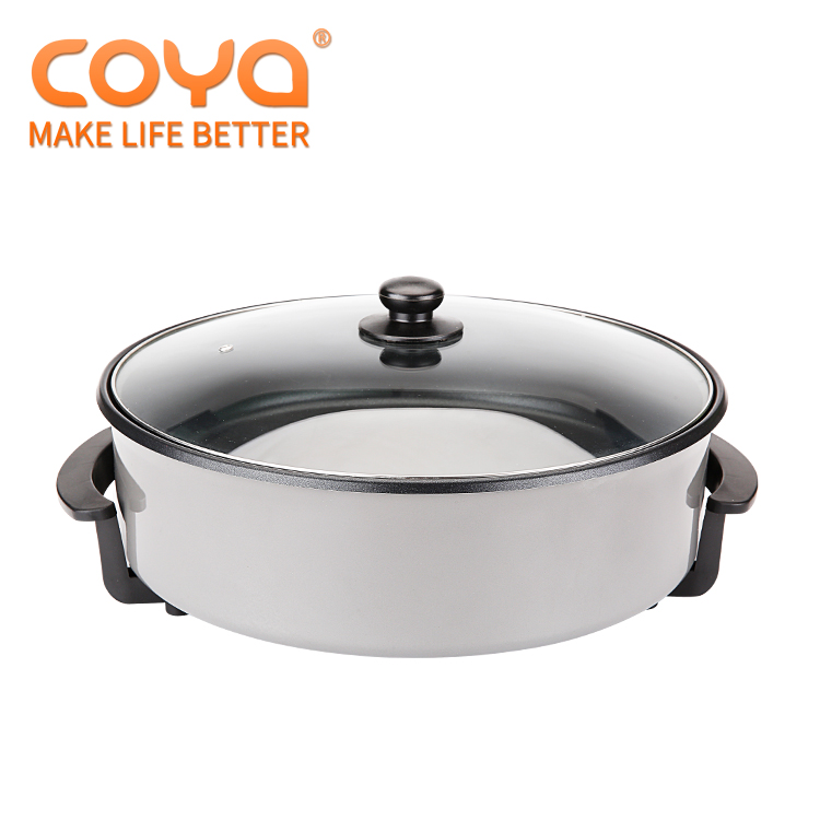 multifunction Non-Stick Coating electric skillet frying pizza pan with glass lid electric stove 110v/220v-240v