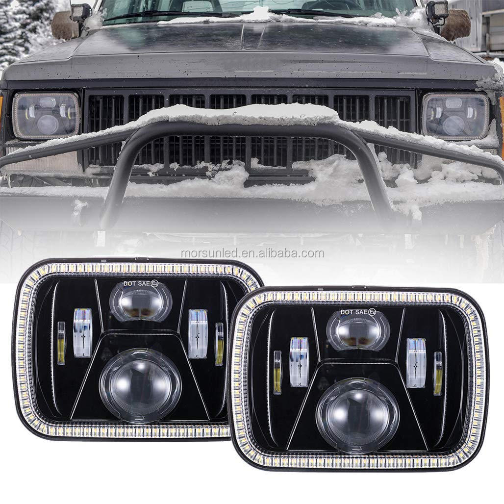 Светодиодная фара Morsun 5x7 h4 для jeep cherokee xj, автомобильные аксессуары, 5x7 дюймов, точечная светодиодная герметичная фара с гало для GMC