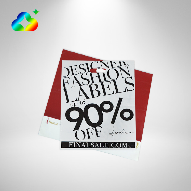 Custom logo Biodegradable die cut handle plastic retail shopping bags