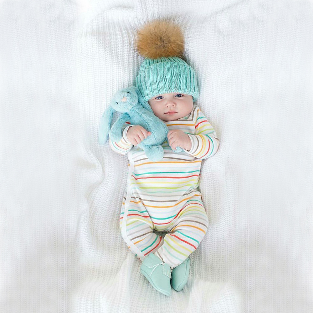 MY Miyar 2019 High Quality Baby Pom Pom Hat for Baby Girl Winter Warm Fashion Baby Knitting Hat
