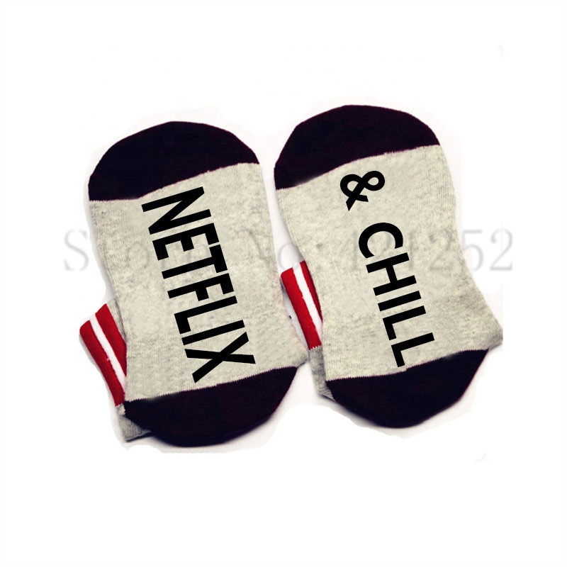 Носки Netflix & Chill, хлопковые, эластичные, удобные, унисекс, Netflix, одежда, носки