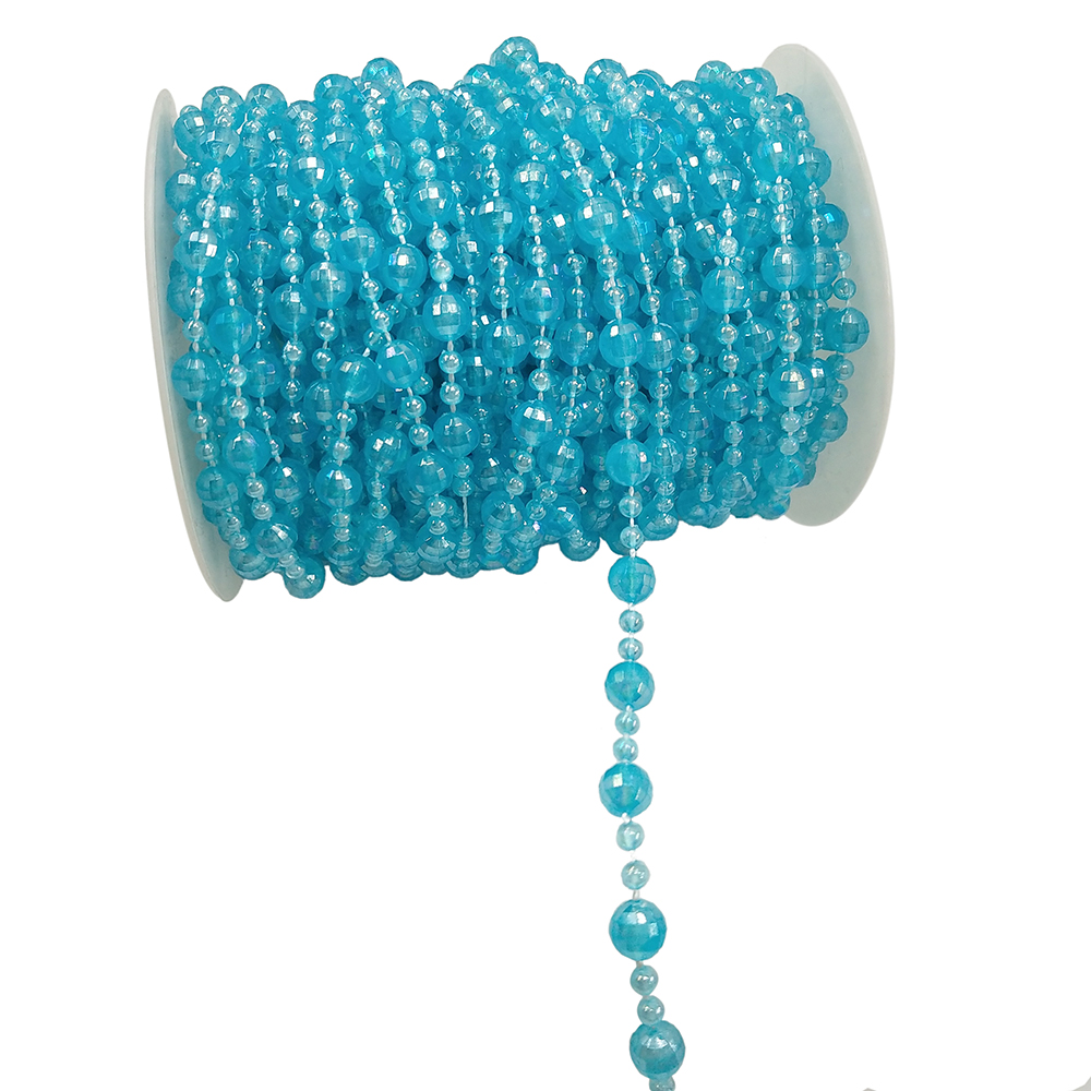 20M / Roll 8+4mm Round String Beads Chain Acrylic Beads Roll Craft Wedding Bridal Findings