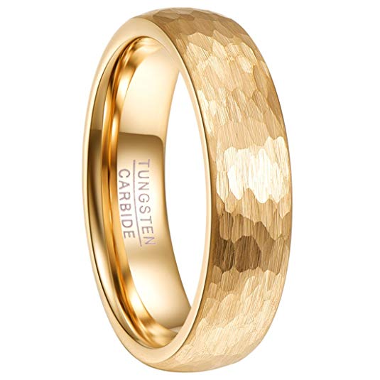 Оптовая продажа ювелирных изделий кованые кольцо 18K, позолоченное кольцо из карбида вольфрама для мужчин женщин свободный крой
