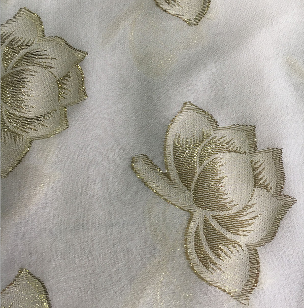 Fashion floral pattern silk metallic fabric,Silk Lurex jacquard fabric