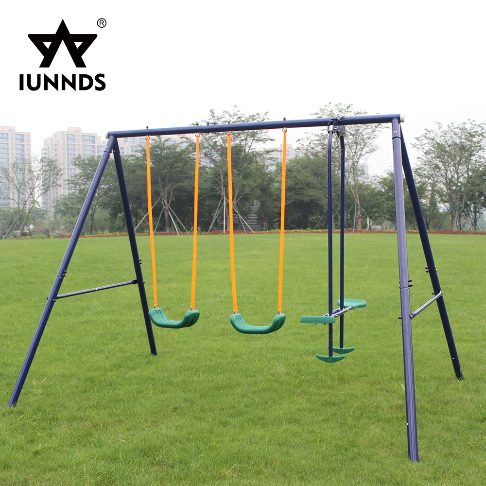 IUNNDS Portable Garden Children Swing Set Double Swing Chair Garden Swing