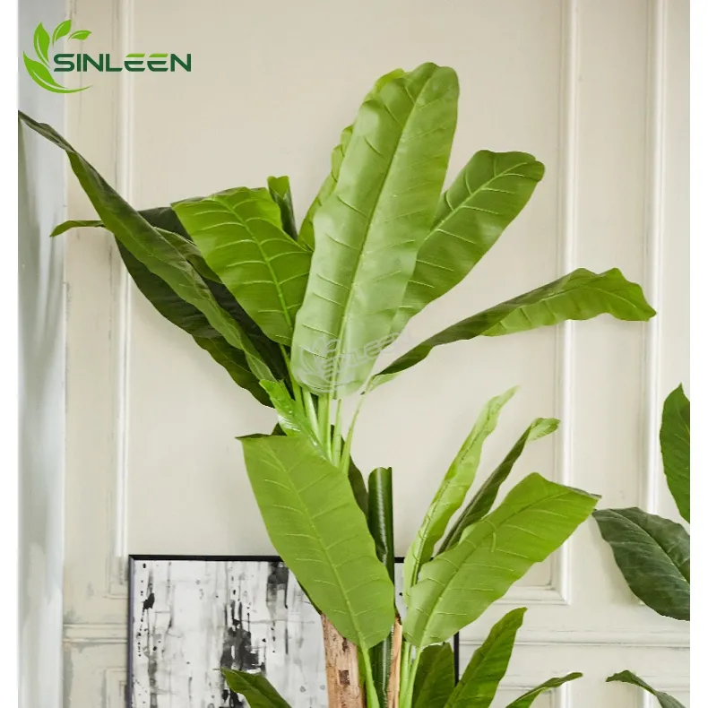 Artificial Plants Plastic Leaf Plant For Indoor Decoration Office Decorative Artificial Banana Tree