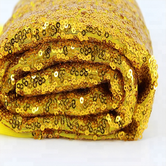 Wholesale Factory Direct Sequin Embroidery Fabrics Home Textile Gold Sequin Fabric From China
