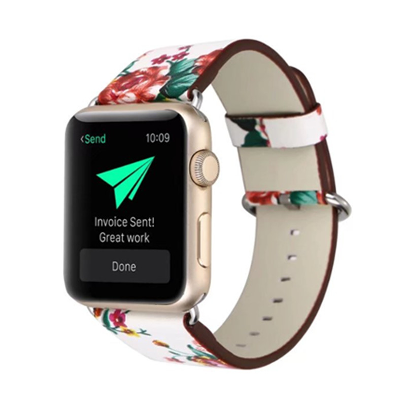 Для Apple Watch Band, кожаный ремешок в сельском стиле, сменный ремешок на запястье с серебристым металлическим адаптером для 3/2/1