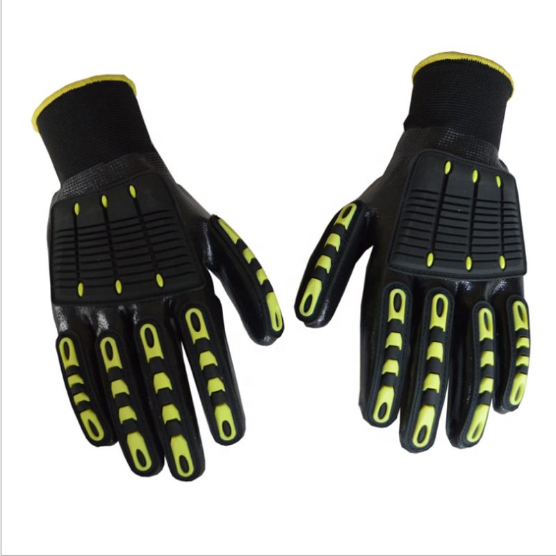 Oil Anti Cutting Ship Transport Drilling Labor Insurance Wear Resistant Shockproof TPR Impact Gloves