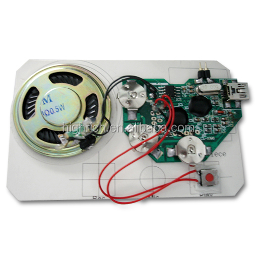 USB programmable /recordable/downloadable sound module for cards