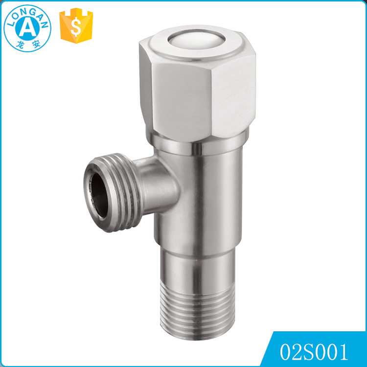 Brushed 304 Stainless Steel Quarter turn stop round angle valve
