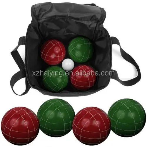 BOCCE BALL SET. Red/Green Official Tournament Size & Weight