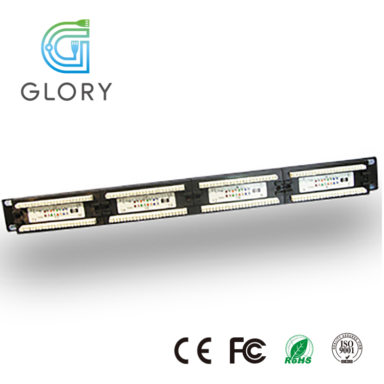 Высококачественная патч-панель RJ45 Ethernet 24 порта загруженная Cat6 UTP