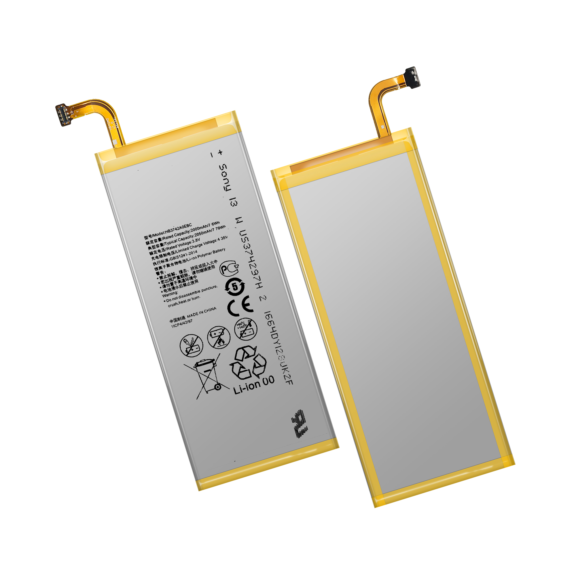 Аккумулятор для телефона Huawei Ascend P6 HB3742A0EBC, 3,8 в, 2000 мАч, gb/t 18287-2000