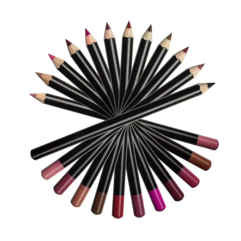 High Quality 12 Colors Waterproof Cosmetic Lip Pencil Private Label Lip Liner