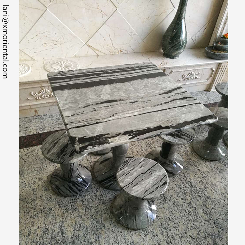 Девять дракон камень круглый и квадратный мрамор стол со стульями