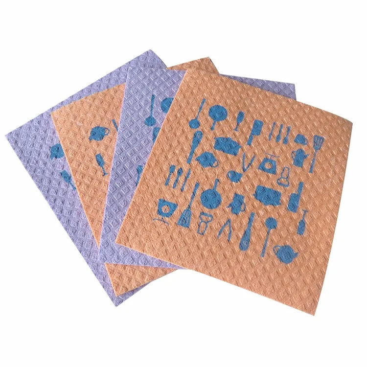 Eco-Friendly Reusable Printed Swedish Dishcloths For Kitchen Absorbent Dish Cloth Hand Towel